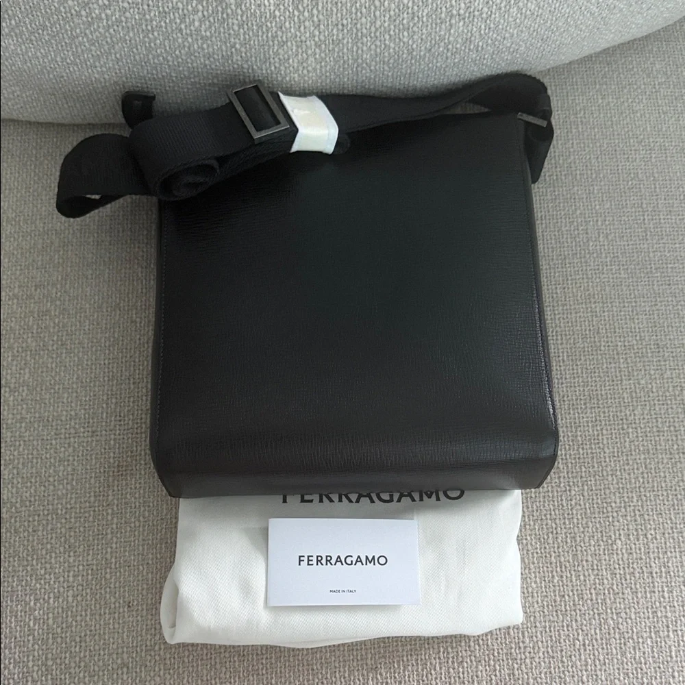 BNNW Salvatore Ferragamo Gancini Black Messenger Bag